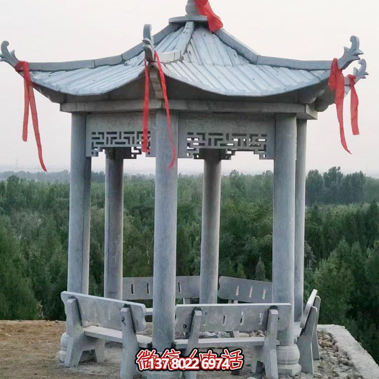 精致大理石雕涼亭，讓您在公園乘涼休息