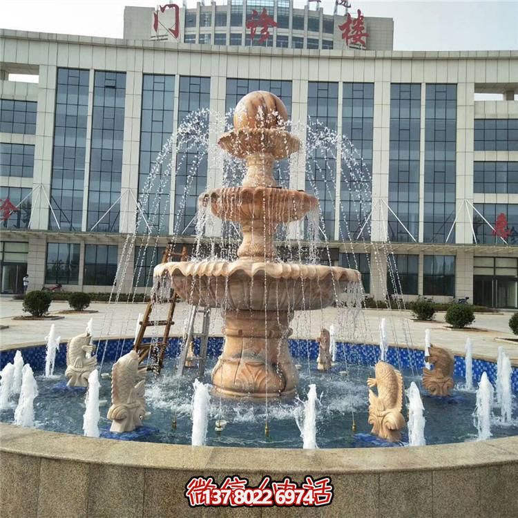 花崗巖歐式風水轉(zhuǎn)運流水噴泉雕塑