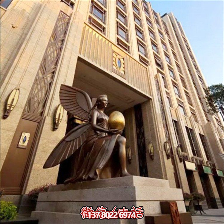 玻璃鋼仿銅西方女人物雕塑，為小區、寫字樓門前添彩