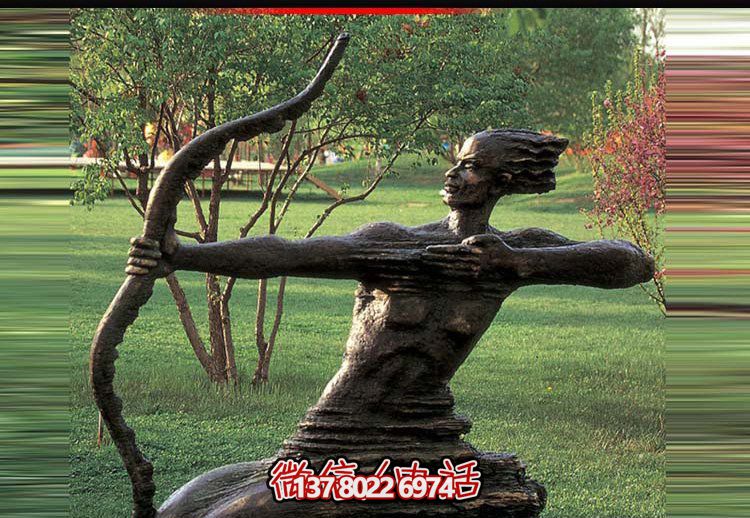 后羿射日雕塑，漆金鑄銅園林景區裝置