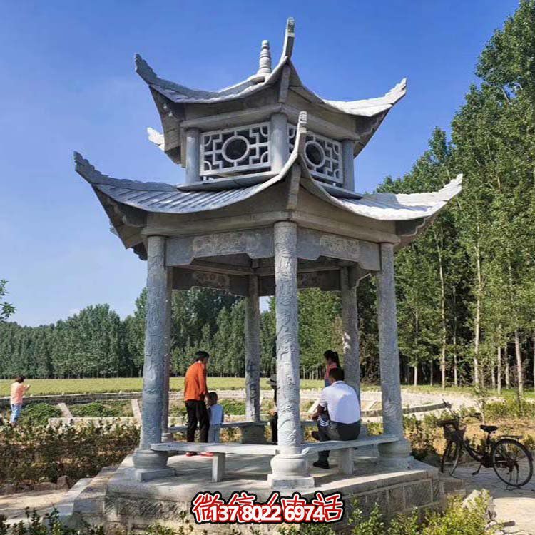 多層中式?jīng)鐾?，完美雕塑戶外公園