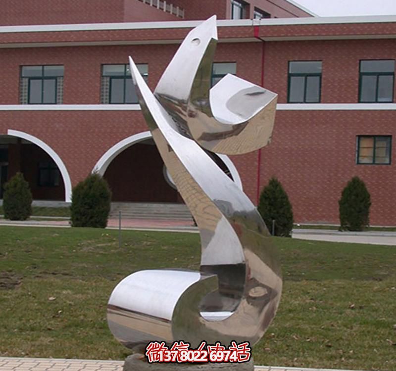 個(gè)性抽象不銹鋼浪花雕塑擺件