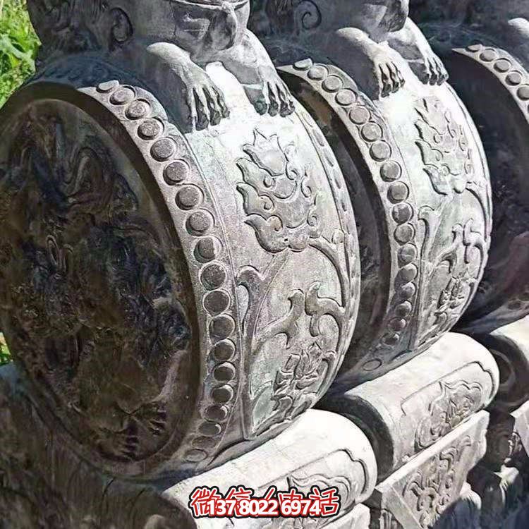 精美仿古大理石浮雕石雕鼓抱門(mén)墩雕塑