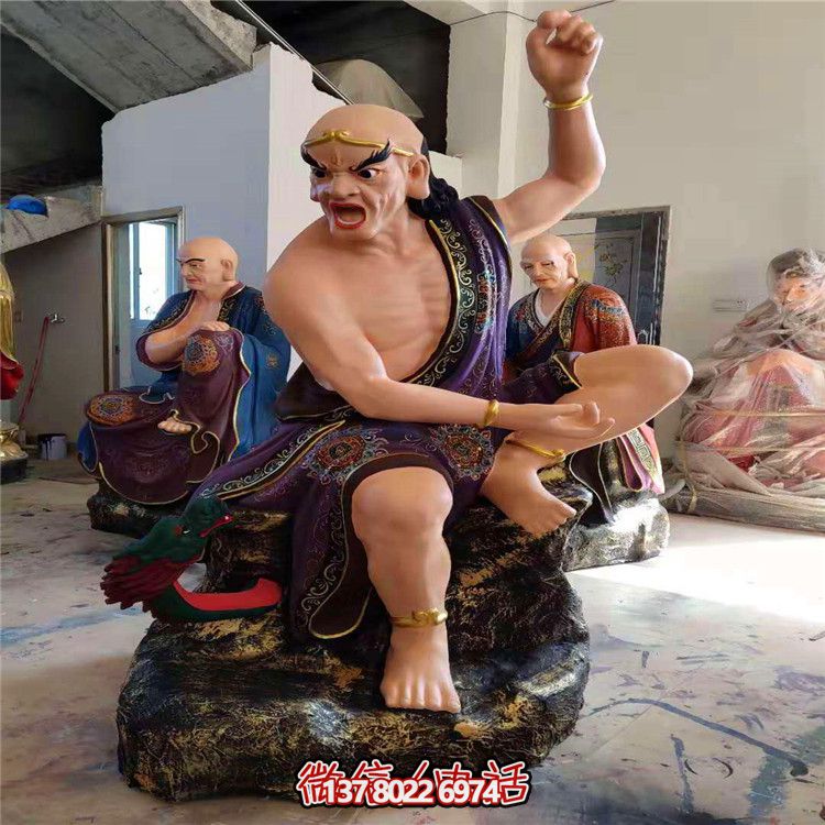 玻璃鋼十八羅漢彩繪雕塑，美麗神圣的景區裝飾