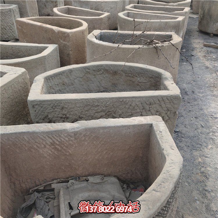 經典老石雕，精美大理石槽，美化園林景觀