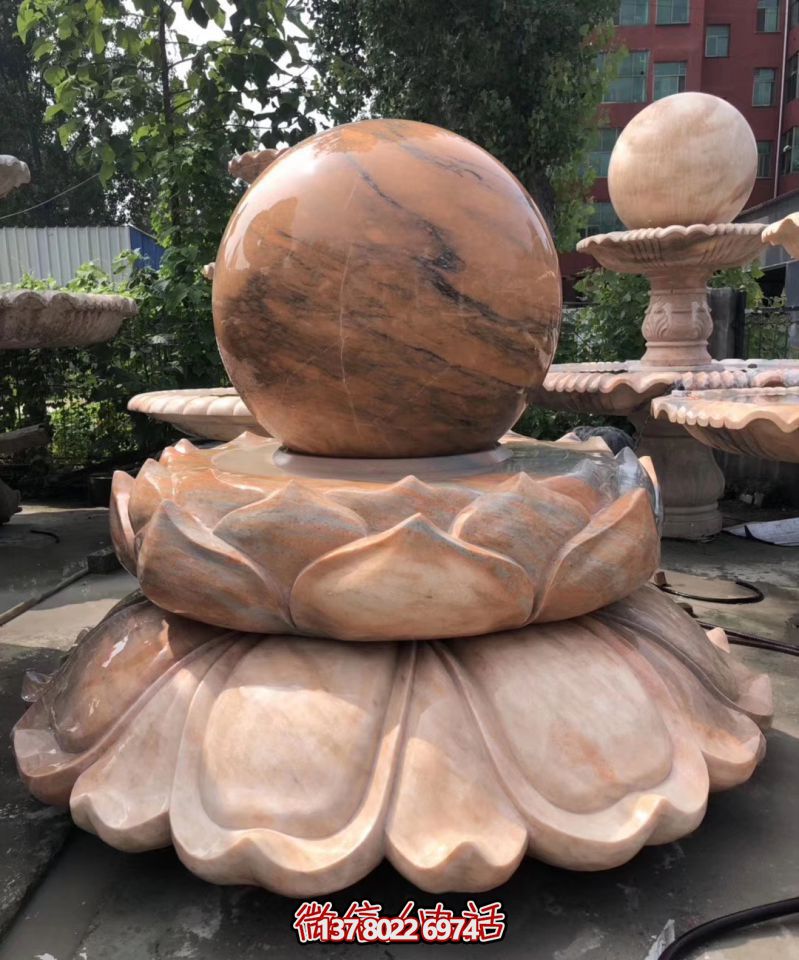 萬象景觀石雕——融合晚霞紅、蓮花風(fēng)水球、雕塑別墅，讓您的景觀更加美麗