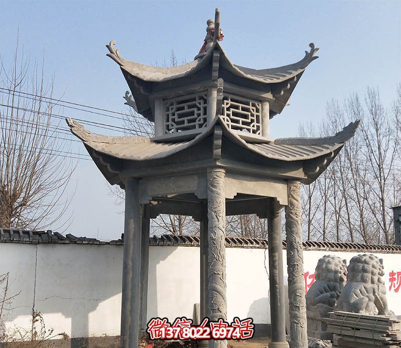 古樸雅致的仿古涼亭，讓你走進歷史悠久的古寺廟