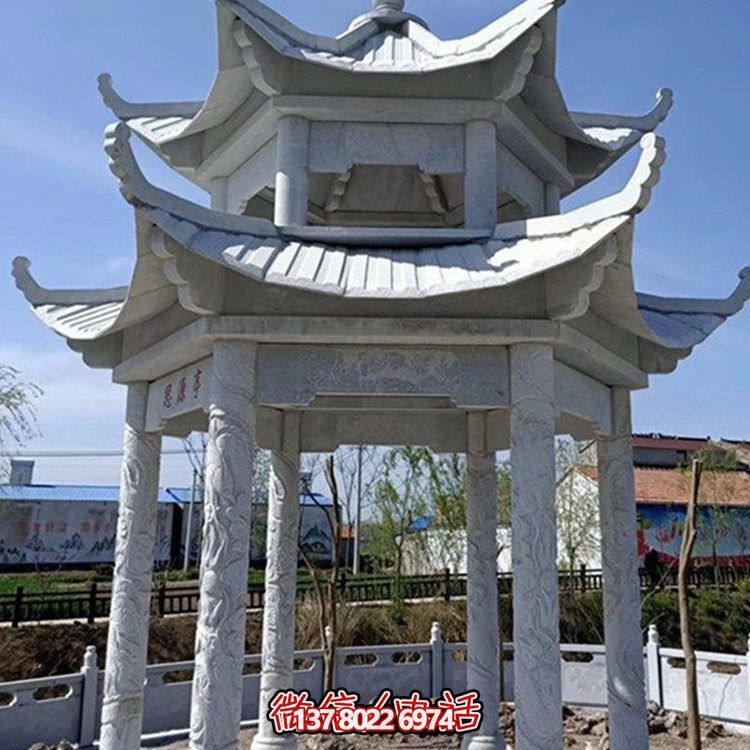 精美大理石石雕涼亭，打造完美的戶外園林景觀