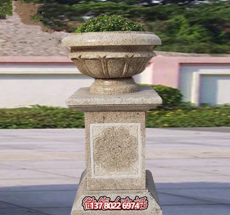 精美石雕花缽，添彰歐式庭院裝飾