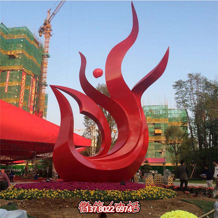精美不銹鋼鳳凰雕塑，點綴精致小區、別墅環境