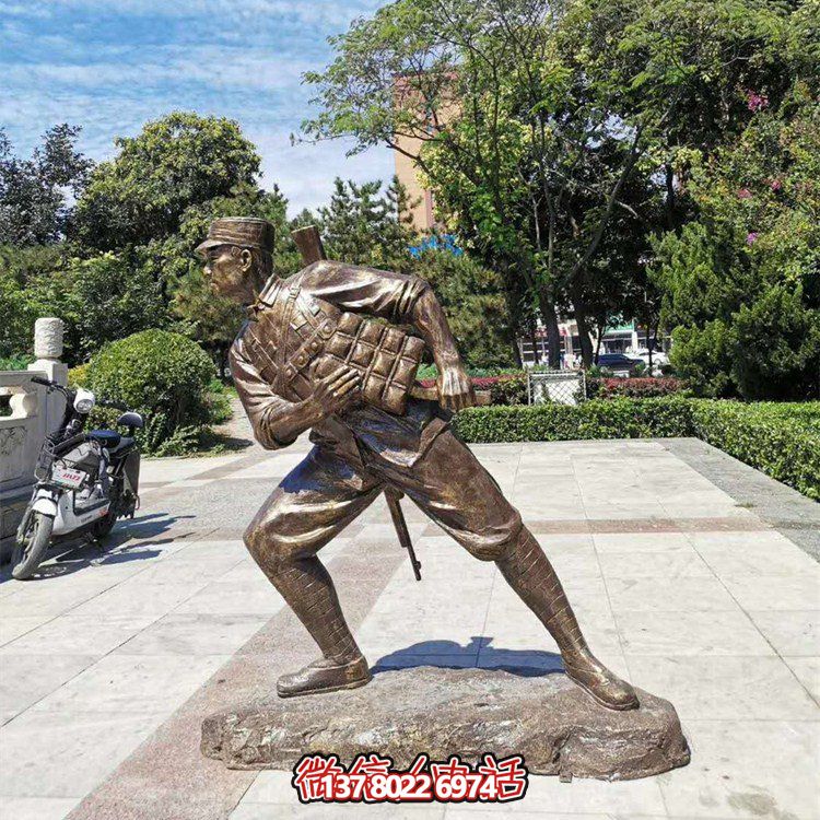 沖鋒，仿銅戰士雕塑——玻璃鋼的藝術之作