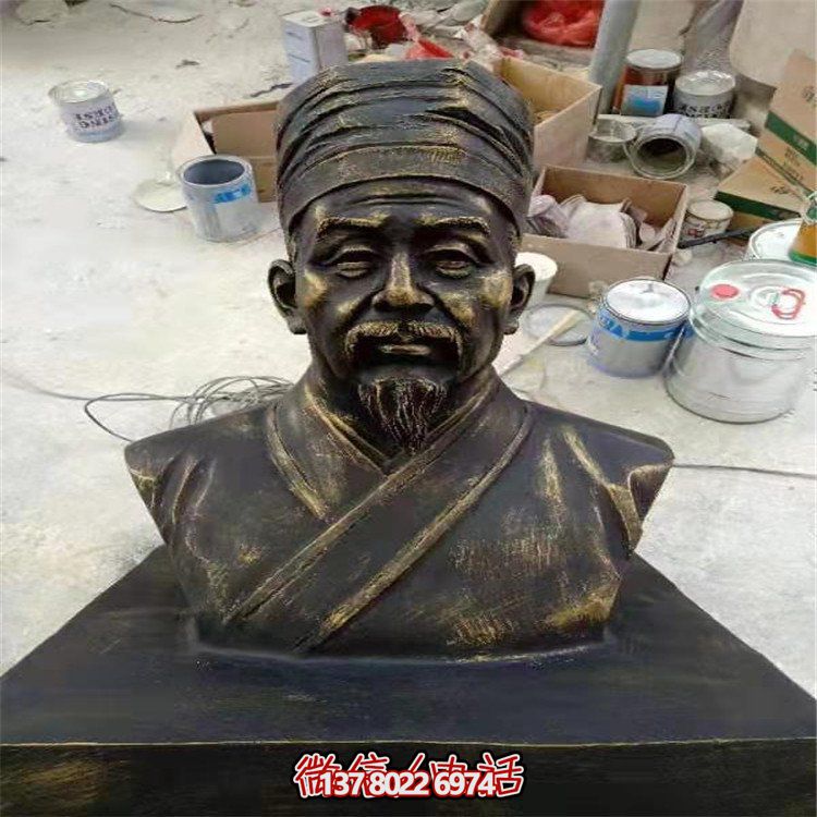 仿銅人物雕塑，玻璃鋼擺放玻璃裝飾城市學校園林