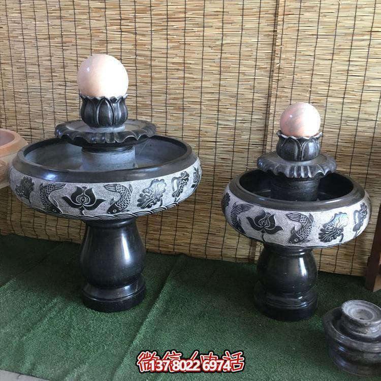 小型黑色大理石風(fēng)水招財擺件，室內(nèi)辦公家用