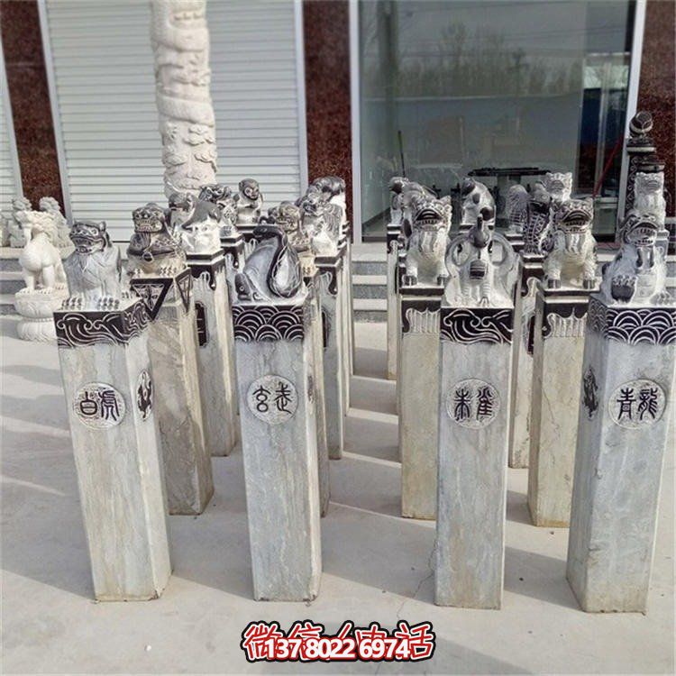 精美大理石雕塑，辟邪鎮(zhèn)宅，拴馬樁大型裝飾