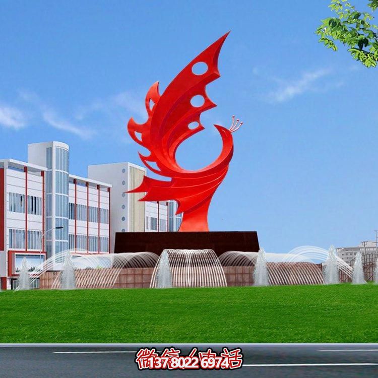 不銹鋼鳳凰標志擺件，凸顯企業形象