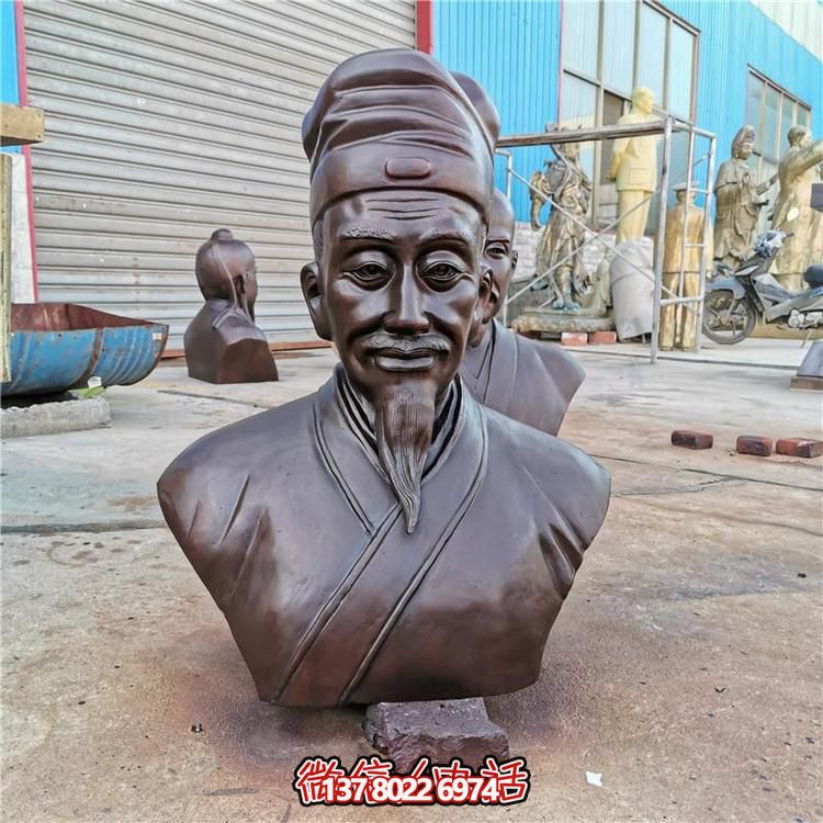 醫(yī)院廣場(chǎng)擺放紫銅鑄造六大神醫(yī)人物胸像