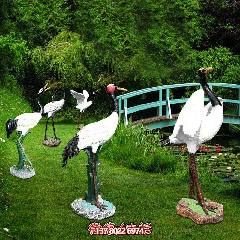 戶(hù)外園林景觀裝飾品玻璃鋼仙鶴雕塑