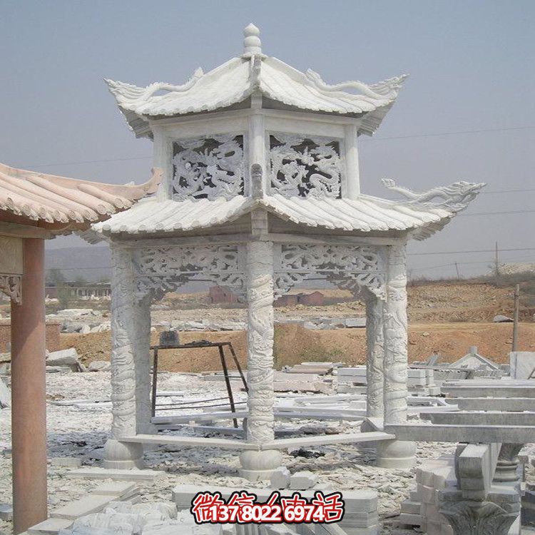 寺院戶(hù)外景觀大理石仿古雕刻龍紋涼亭雕塑 寺院戶(hù)外景觀大理石仿古雕刻龍紋涼亭雕塑