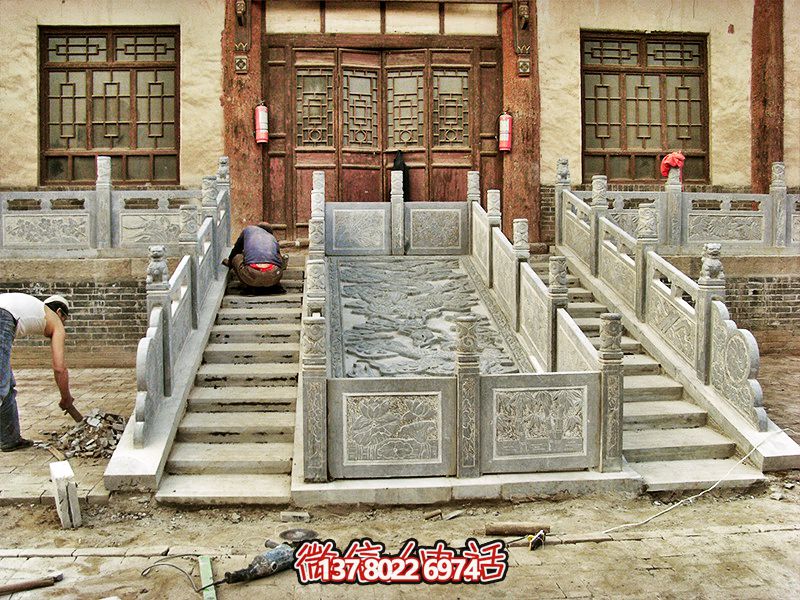 景點臺階走廊護欄青石浮雕欄桿