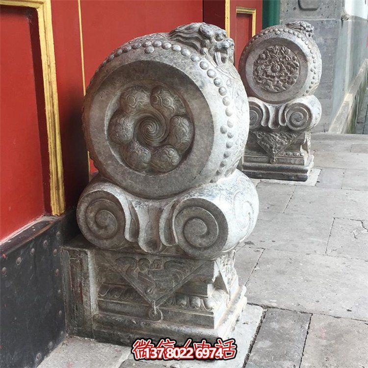 石雕門墩一對貔貅獅子麒麟招財別墅鎮(zhèn)宅門口抱鼓石