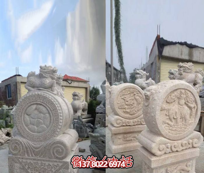大理石仿古抱鼓石鎮(zhèn)宅石門(mén)墩 大理石仿古抱鼓石鎮(zhèn)宅石門(mén)墩