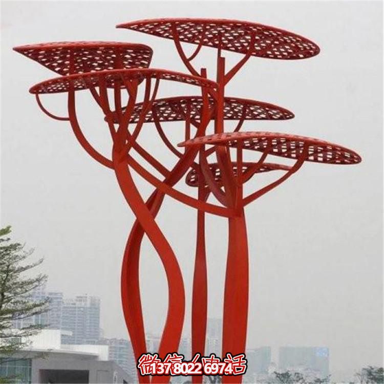 不銹鋼樹，抽象樹形雕塑