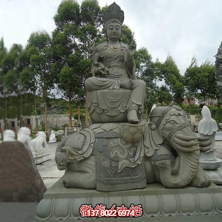 景觀戶(hù)外青石石雕文姝普賢雕塑