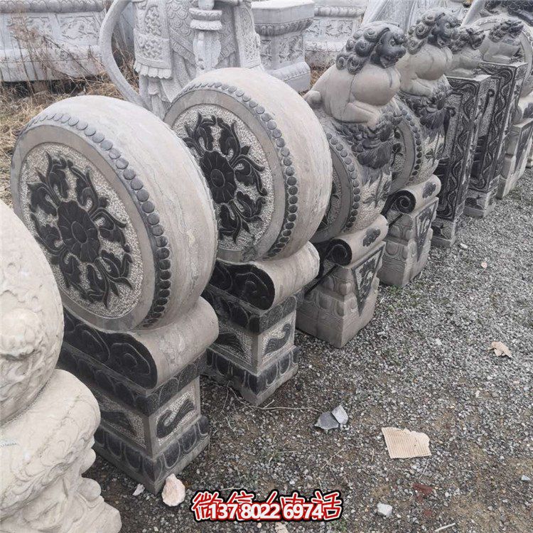 抱鼓石，青石仿古門墩