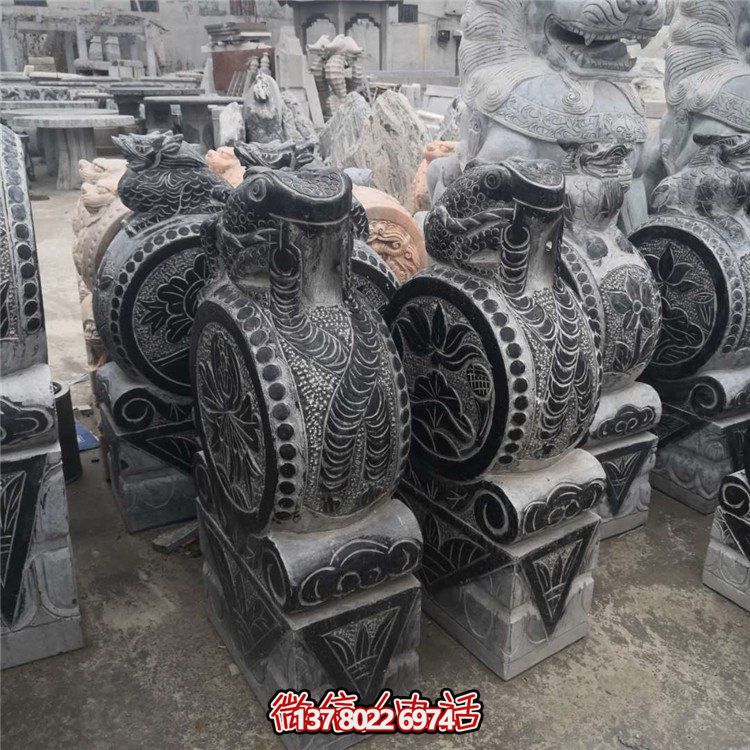 青石石雕戶(hù)外園林浮雕庭院門(mén)口抱鼓石雕塑