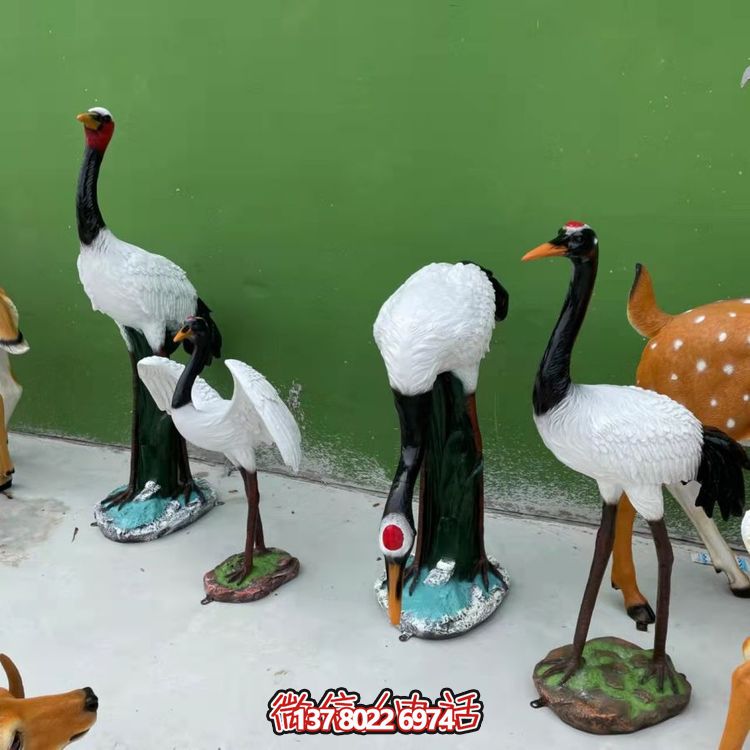 玻璃鋼戶(hù)外園林仙鶴景觀雕塑擺件