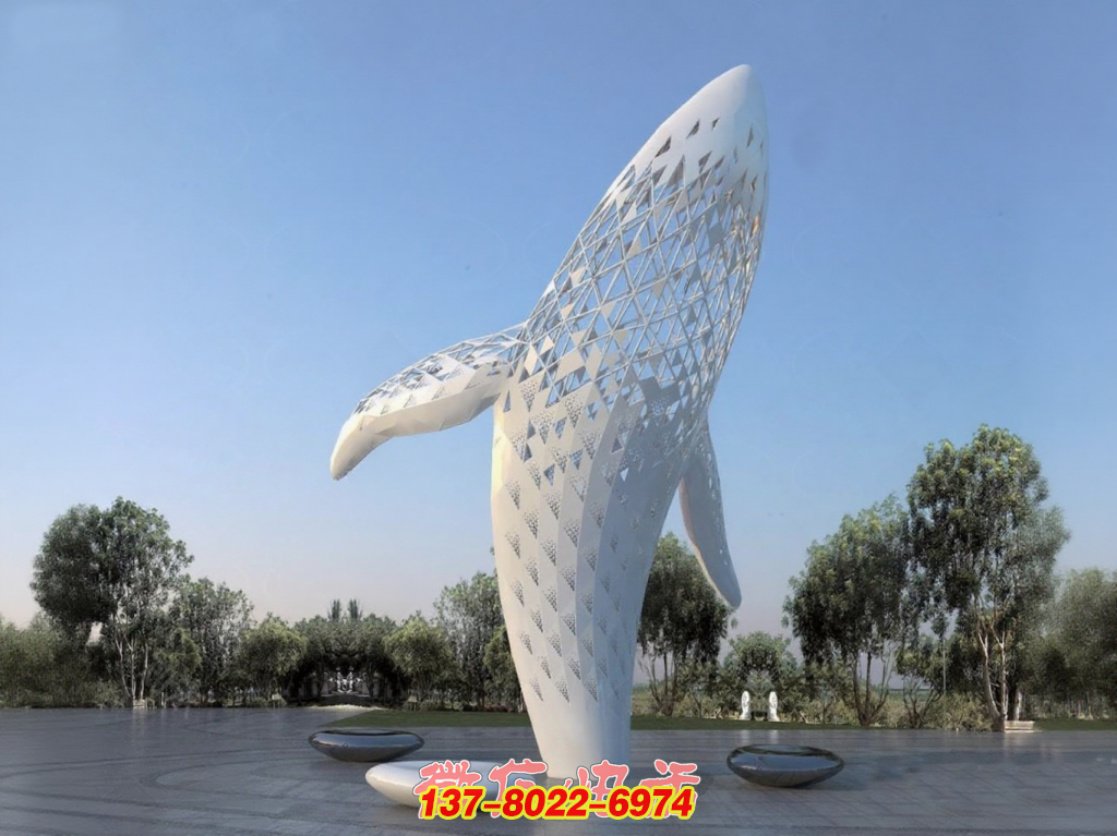 鯨夢(mèng)云帆：戶(hù)外不銹鋼景觀雕塑的蒼穹之舞